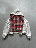 Hidden Life Plaid Zip-Up Hoodie