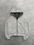 Snow Leopard Zip-Up Hoodie